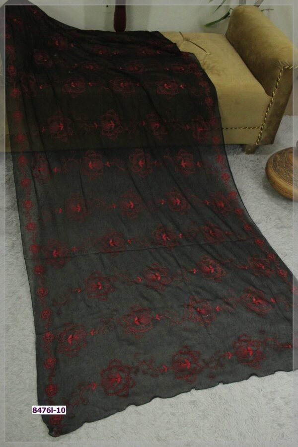 Crinkle Chiffon Embroidered Dupatta - Image 2