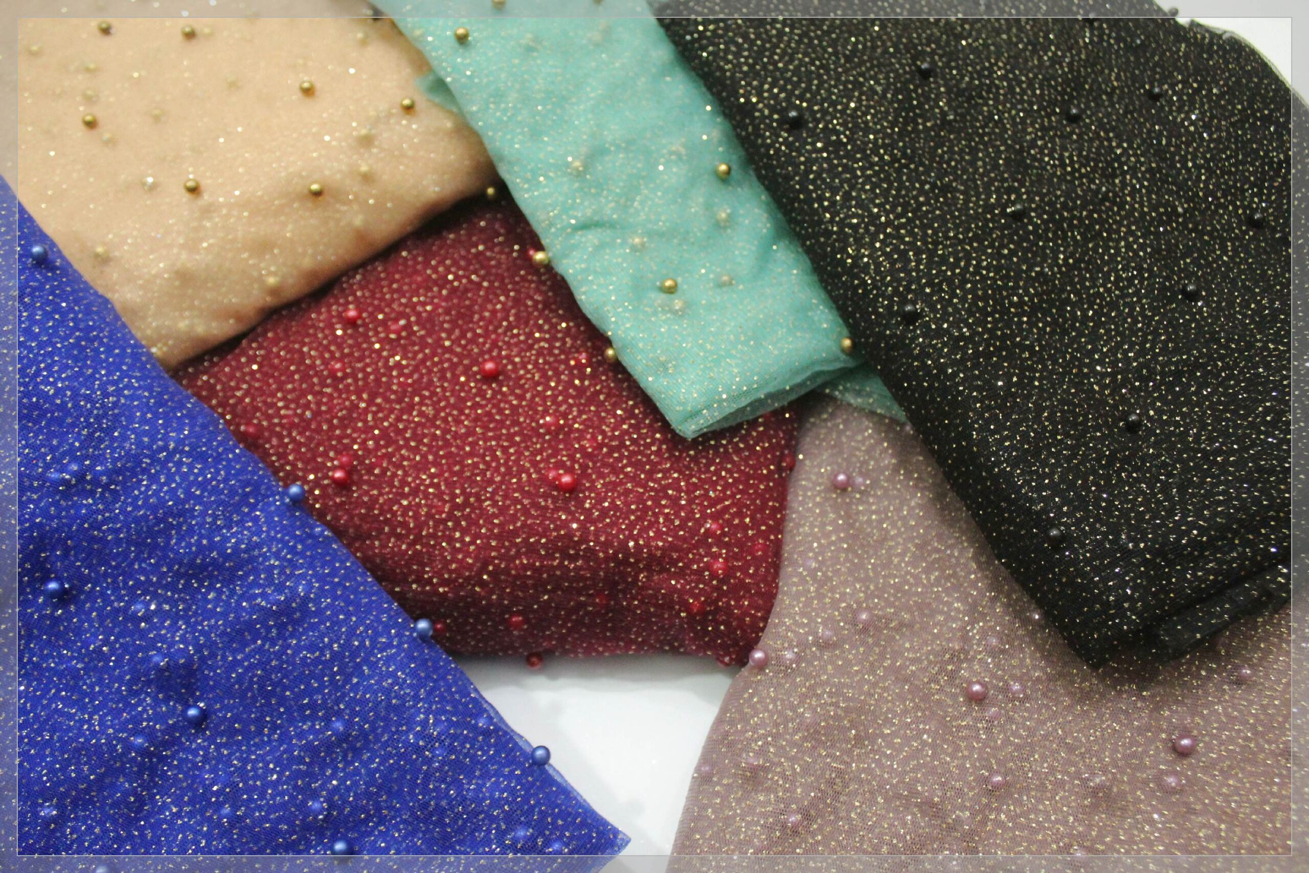 Net Fabric for Shirt Shimmer Net Beadwork 2.5 yards - Handmade