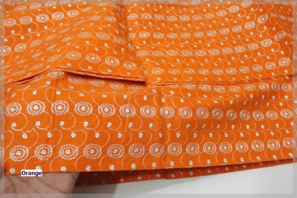 Orange Bareeze Chikan Shirt Rs. 800 Free Delivery