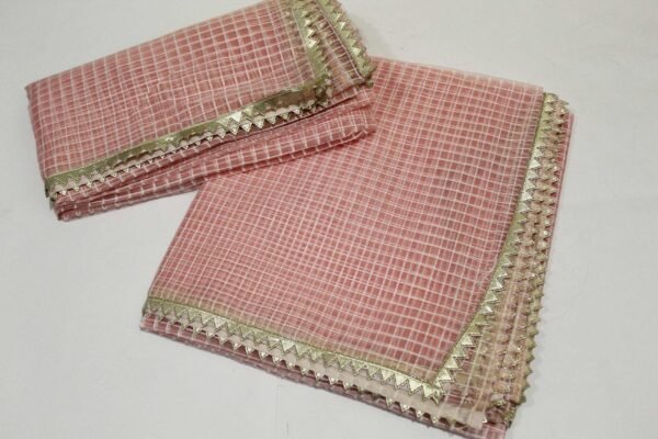 Organza Check Dupatta with Lace Details