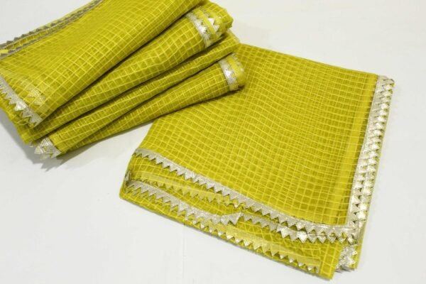 Organza Check Dupatta with Lace Details