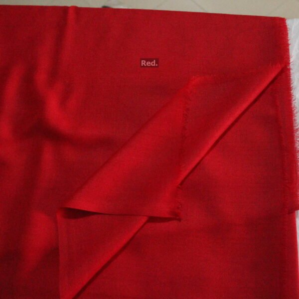 Red Plain Pure Kashmiri Pashmina Shawl - Image 2