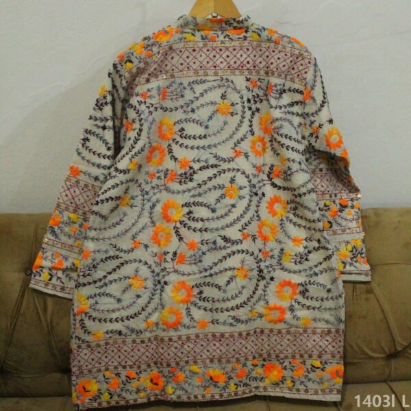 Phulkari Coat Handmade on Silk - Large - Image 2