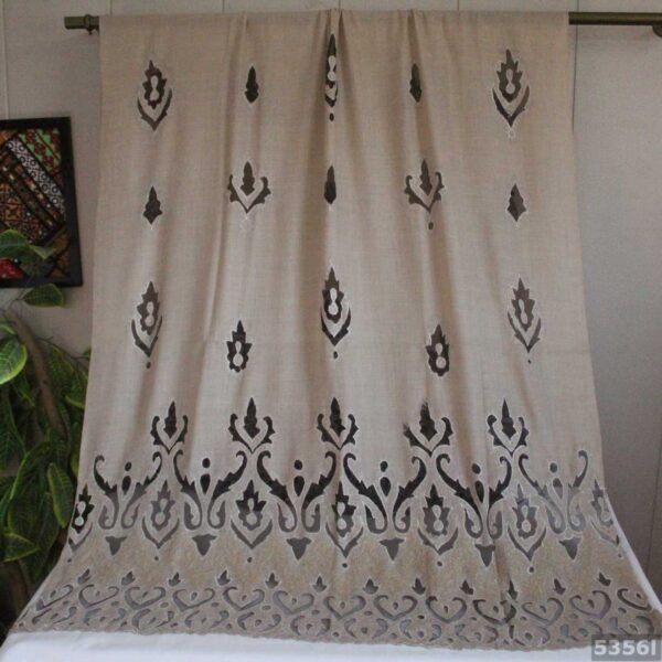 Fancy Cutwork Pure Pashmina Shawl - Image 2