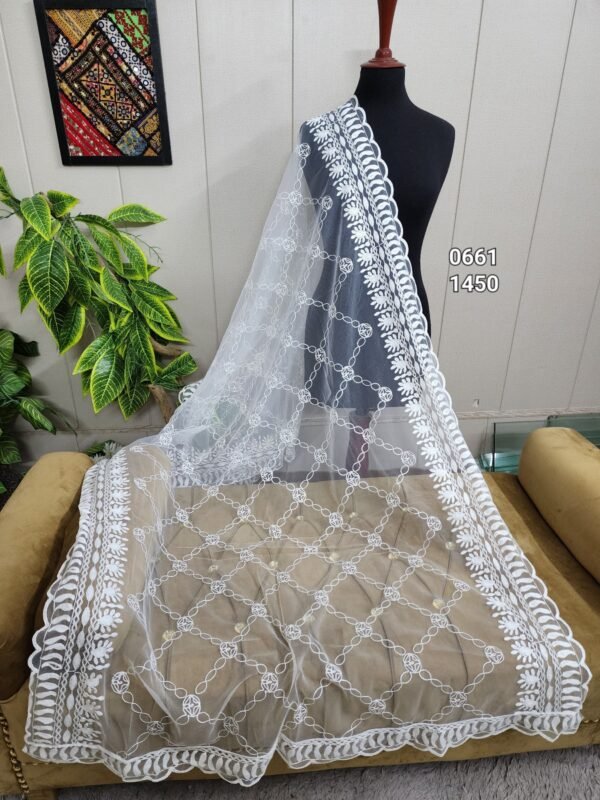 Net Dupatta | Soft Breeze Net Embroidered