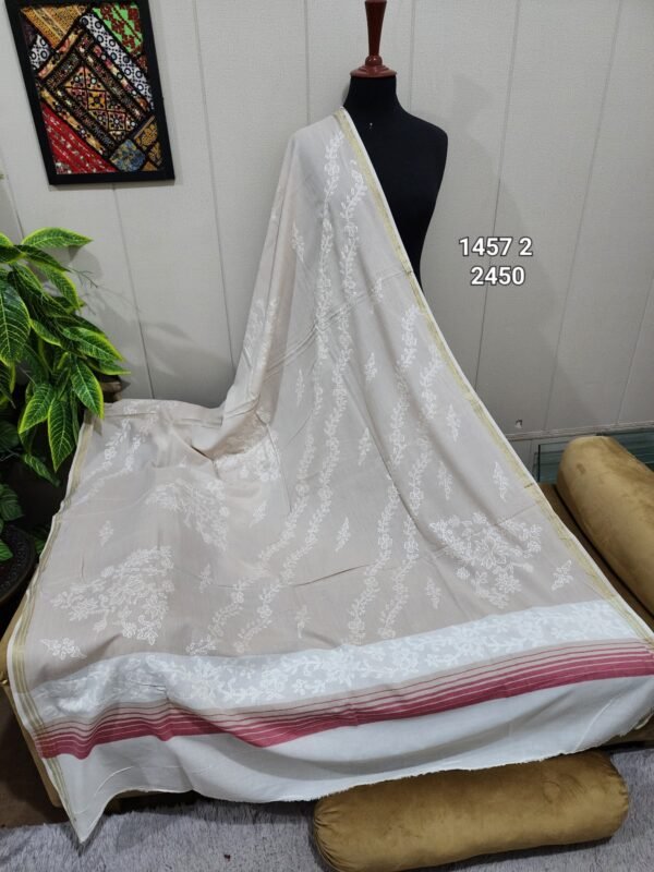 Pure Lawn Shawl | Shadow Work Embroidery - Image 2
