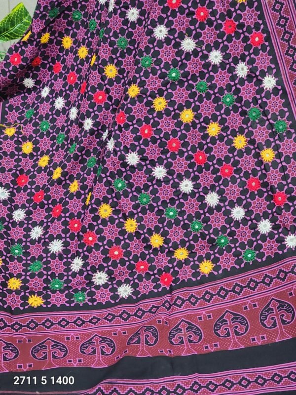 Ajrak Cotton Handmade Dupatta Embroidered