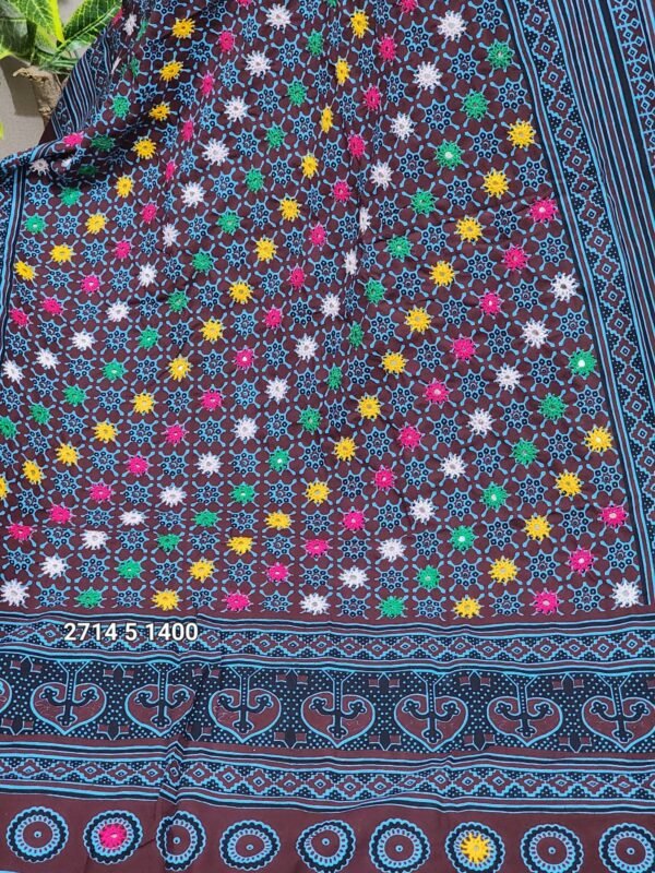 Ajrak Cotton Handmade Dupatta Embroidered