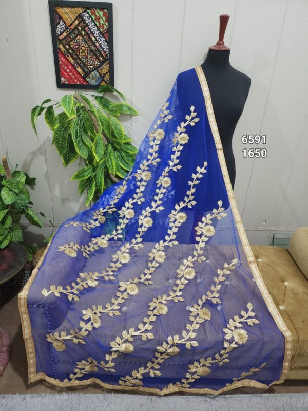 Net Dupatta Gota Work Embroidery