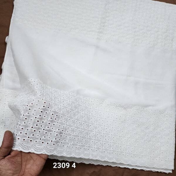 White Pure Breeze Lawn Chikankari Shawl