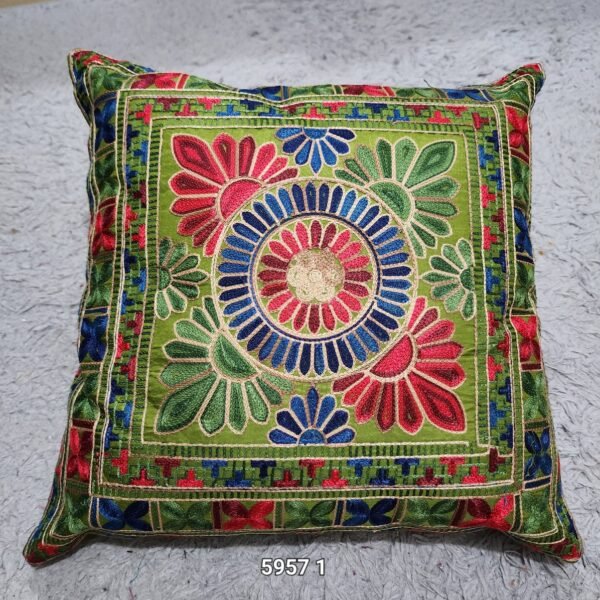 Single Sindhi Handmade Embroidered Cushion Cover - Image 2