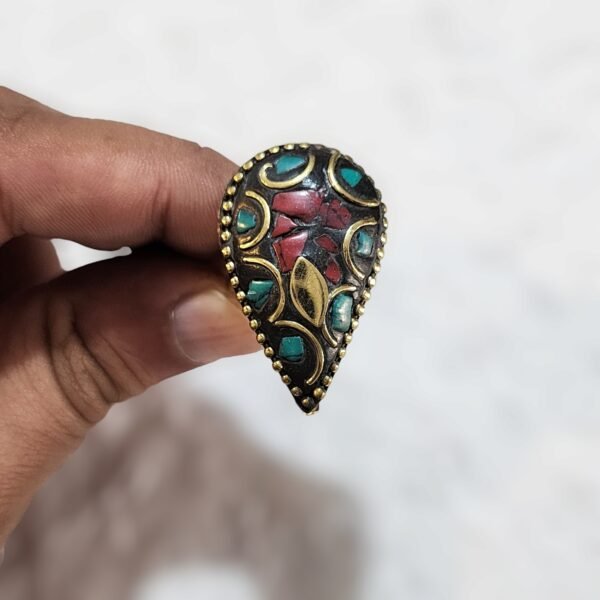 Large Metal Stonework Ring