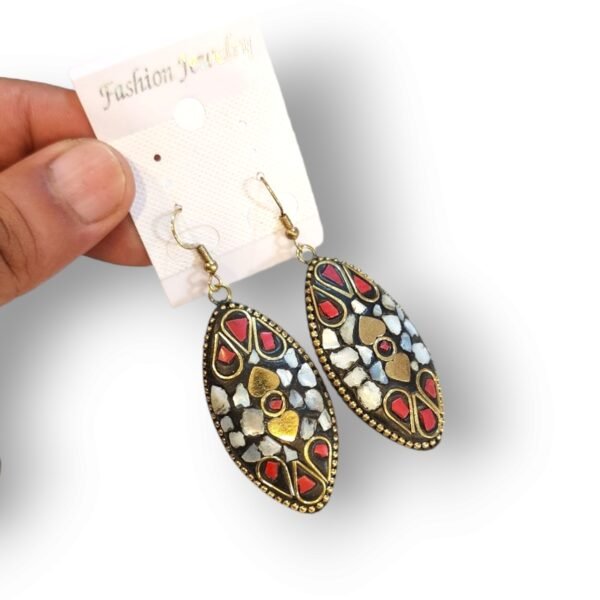 Large Earrings | Stonework Handmade Metal Earrings