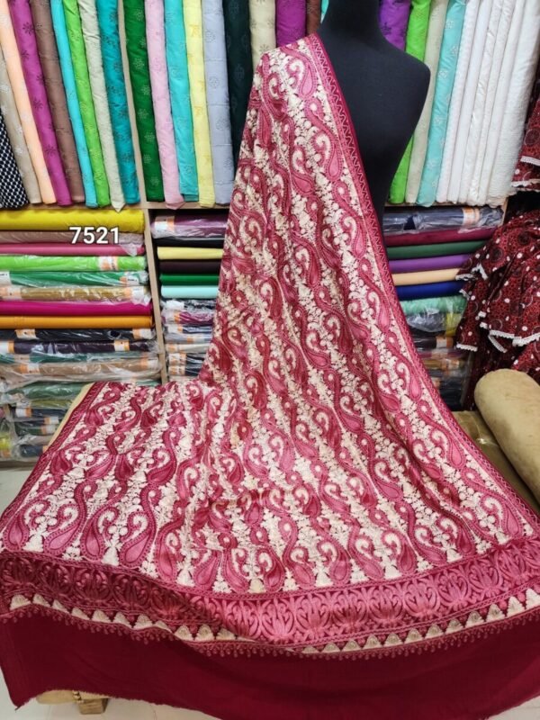 Pashmina Shawl | Full Embroidered Qalamkar Style - Image 2