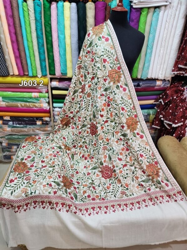 Pashmina Shawl | Full Kashmiri Embroidery - Image 2