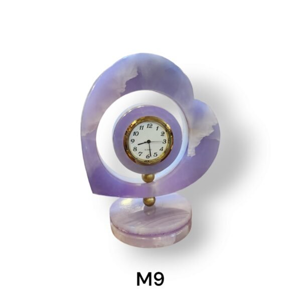 Onyx Marble Heart Clock