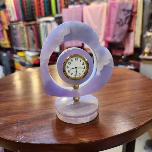 Onyx Marble Heart Clock - Image 2