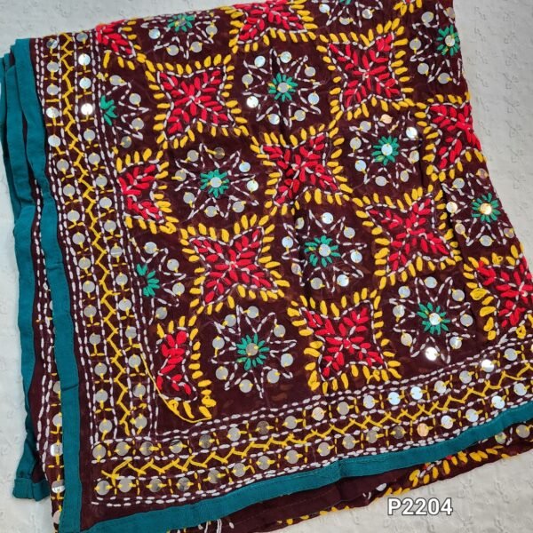 Phulkari Chiffon Handmade Dupatta