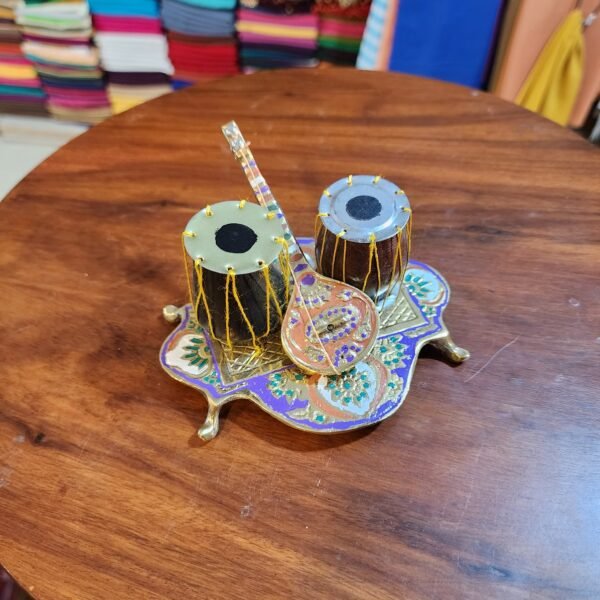 Brass Tabla Guitar Table Decor (6 inches) - Image 2