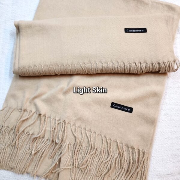 Plain Cashmere Pashmina Stole | Light Skin - Image 2