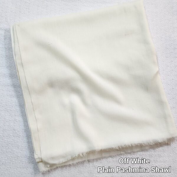 Off White Plain Pashmina Shawl