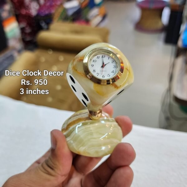 Onyx Marble Dice Clock