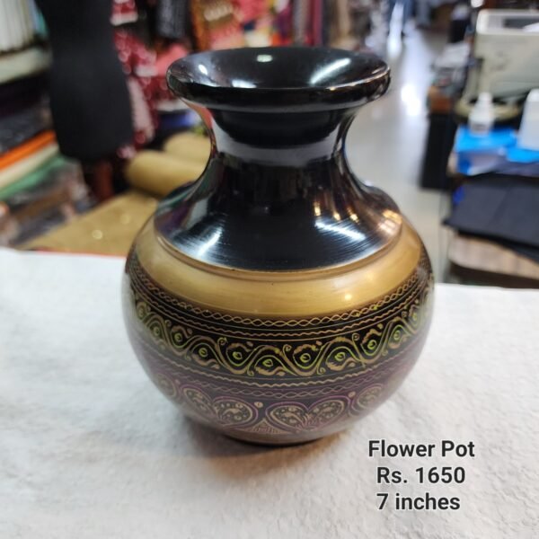 Wooden Hand Painted Naqshi Work Pot