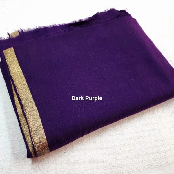 Dark Purple Pashmina Zari Border Shawl