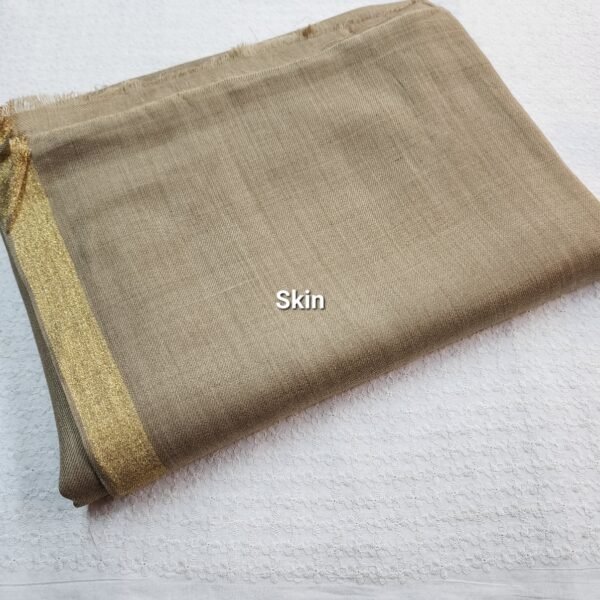 Skin Pashmina Zari Border Shawl