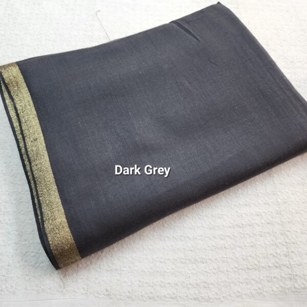 Dark Grey Pashmina Zari Border Shawl