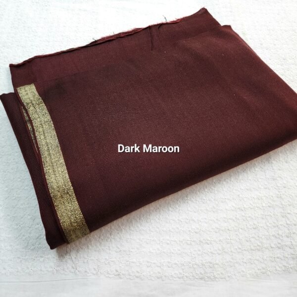 Dark Maroon Pashmina Zari Border Shawl