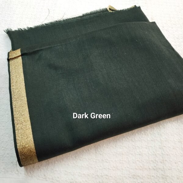 Dark Green Pashmina Zari Border Shawl