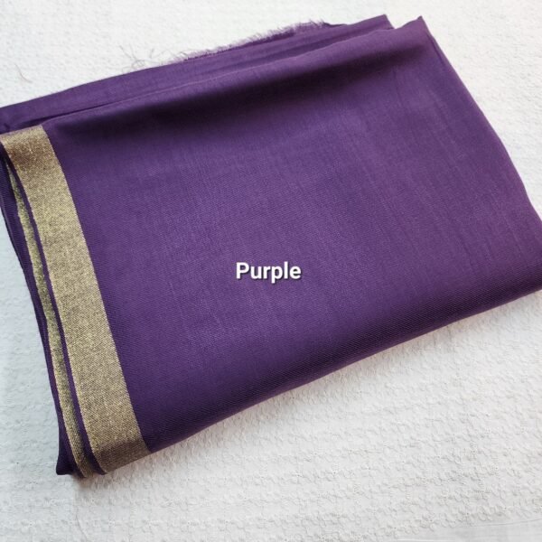 Purple Pashmina Zari Border Shawl