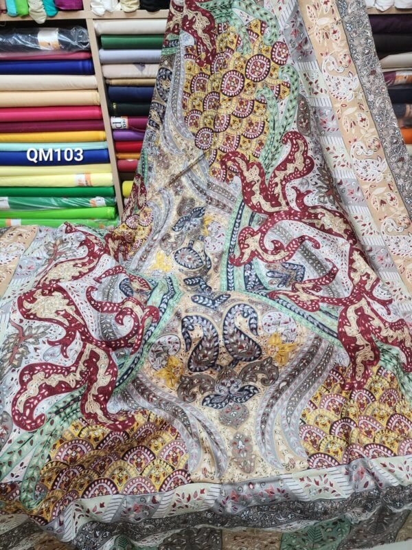 Qalamkar Shawl Made in Kashmir Toosh Shawl - Image 3