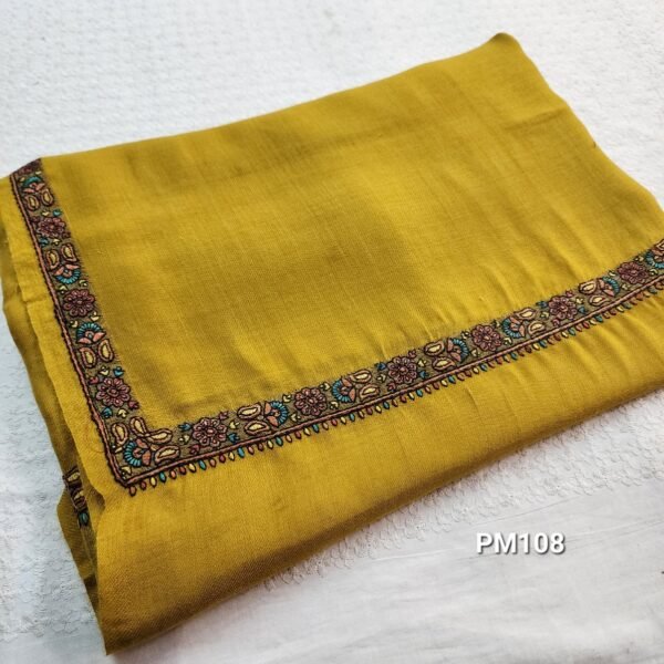 Kingri Pashmina Shawl | Papermache Border Embroidery