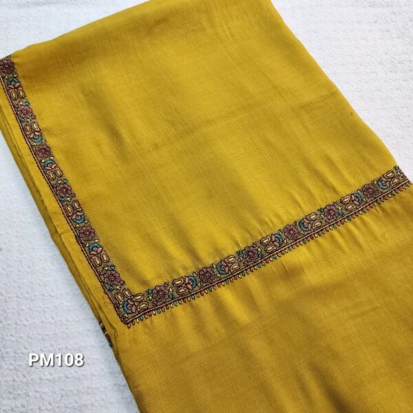 Kingri Pashmina Shawl | Papermache Border Embroidery - Image 2