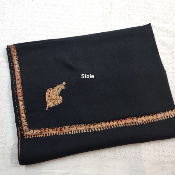 Pashmina Stole | Hand Embroidery Black