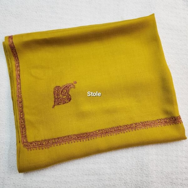 Pashmina Stole | Hand Embroidery Mustard