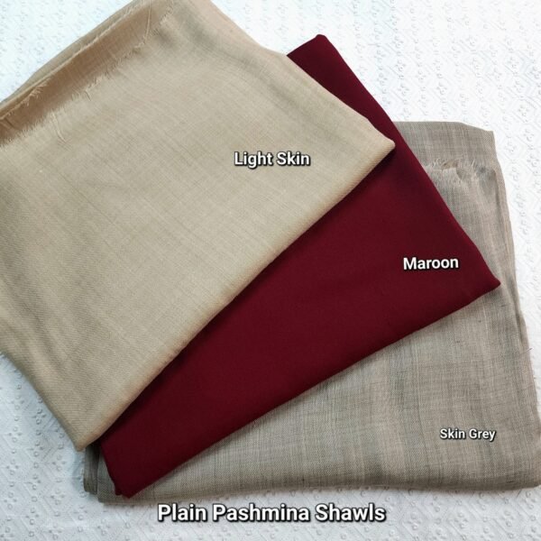 Plain Pashmina Shawl | Skin - Image 3