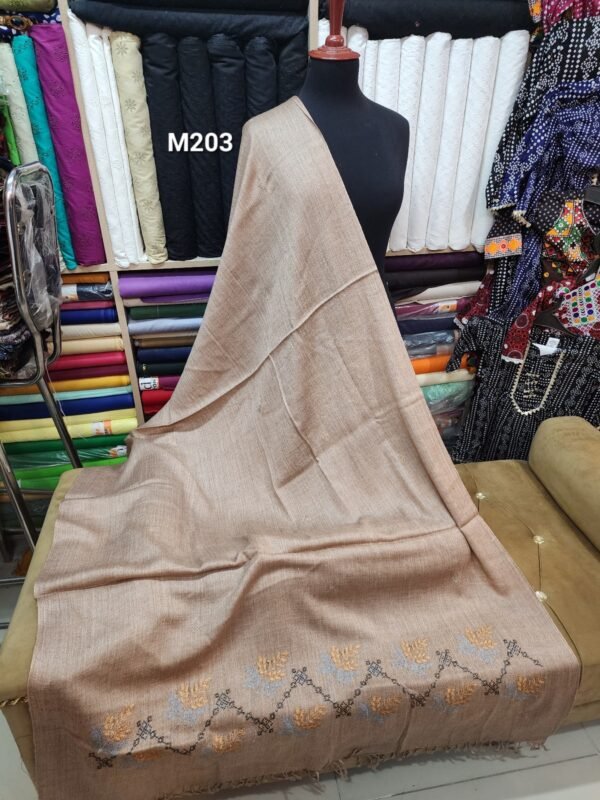 Pure Swat Wool Pashmina Embroidered Shawl - Image 2