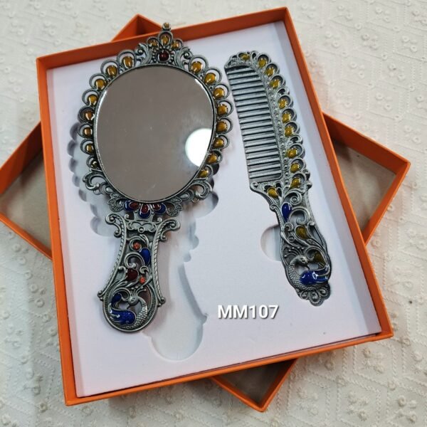 Metal Comb and Mirror Set 7 inches - Image 2