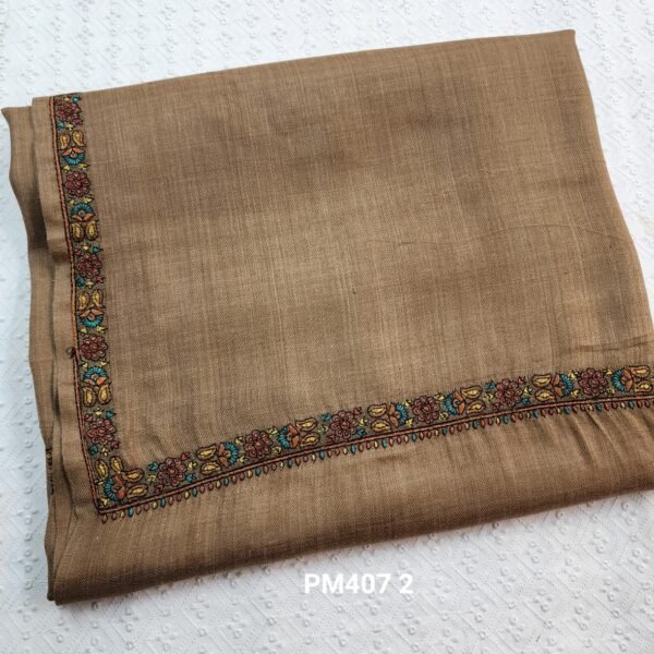 Kingri Pashmina Shawl | Papermache Border Embroidery