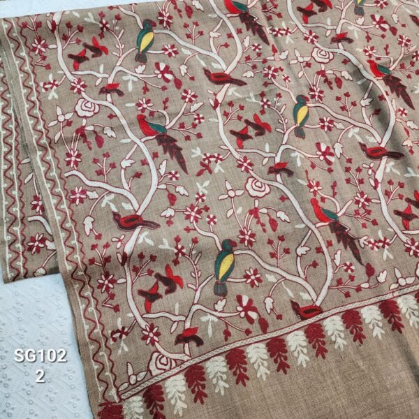 Shikargah Pashmina Stole Scarf Perfect Gift Full Embroidered - Image 4