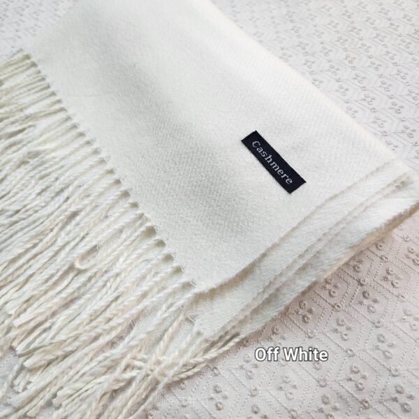 Pure Cashmere Pashmina Stole | Off White - Image 2