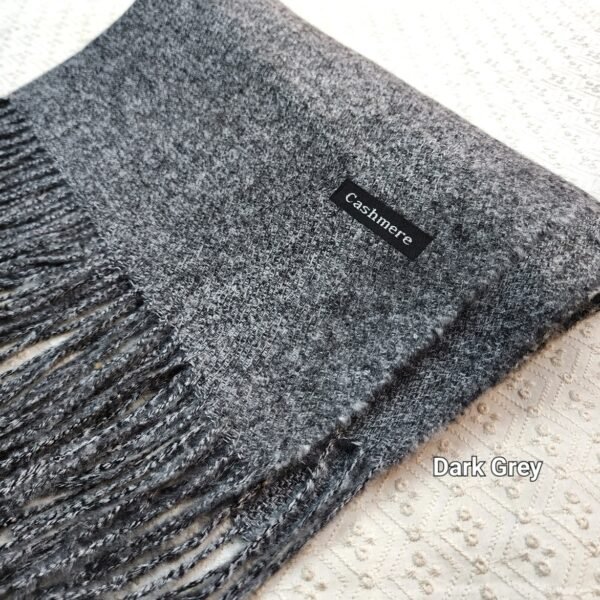 Pure Cashmere Pashmina Stole | Dark Grey - Image 2