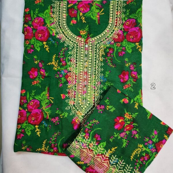 Tropical Marina Embroidery Suit | 2 Pc