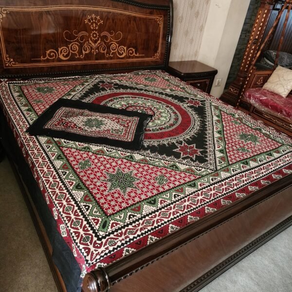 Ajrak Printed Bedsheet Set