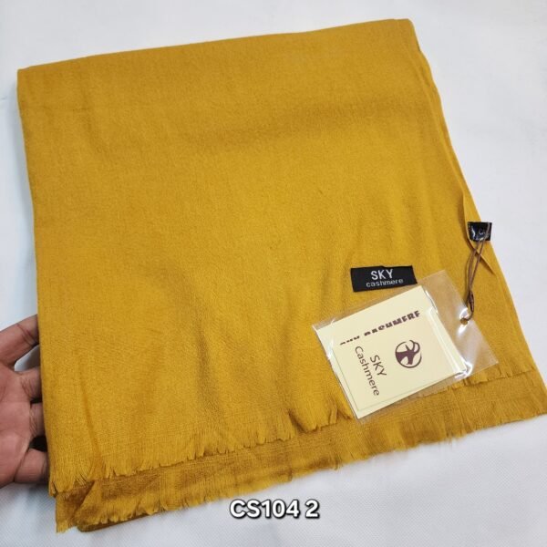 Pure Cashmere Pashmina Plain Stole | Mustard