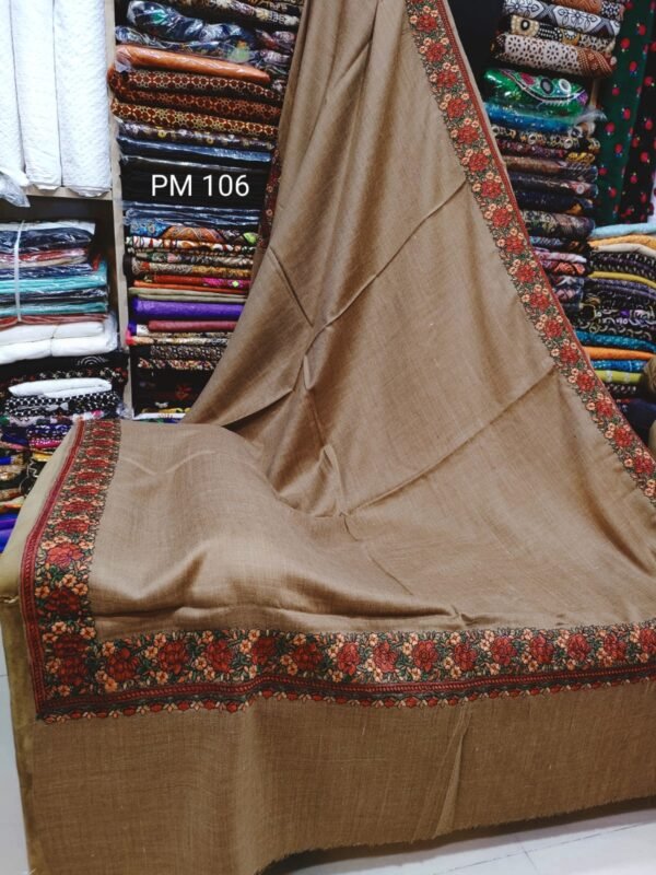 Pashmina Papermache Border Shawl - Image 3