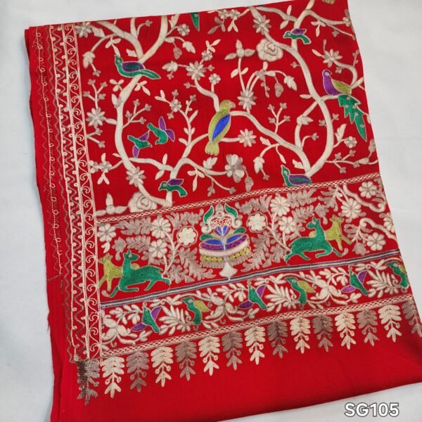 Shikargah Pashmina Stole Scarf Perfect Gift Full Embroidered - Image 5